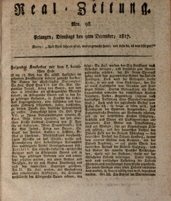 Erlanger Real-Zeitung Dienstag 9. Dezember 1817