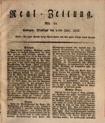 Erlanger Real-Zeitung Dienstag 30. Juni 1818