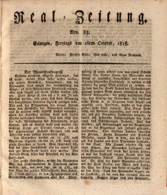 Erlanger Real-Zeitung Freitag 16. Oktober 1818