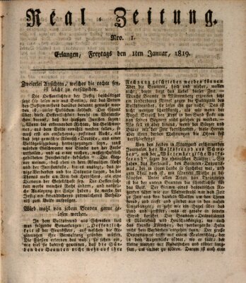 Erlanger Real-Zeitung Freitag 1. Januar 1819