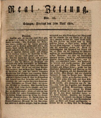 Erlanger Real-Zeitung Freitag 7. April 1820