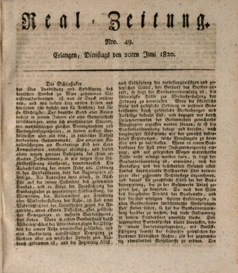 Erlanger Real-Zeitung Dienstag 20. Juni 1820