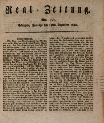 Erlanger Real-Zeitung Freitag 15. Dezember 1820