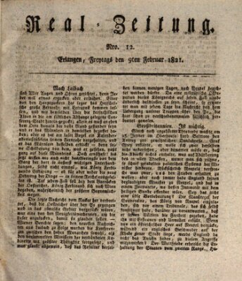 Erlanger Real-Zeitung Freitag 9. Februar 1821
