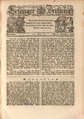 Erlanger Zeitung (Erlanger Real-Zeitung) Donnerstag 28. November 1822