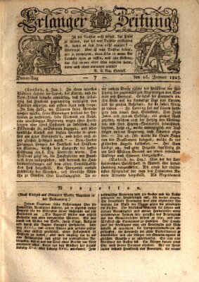 Erlanger Zeitung (Erlanger Real-Zeitung) Donnerstag 16. Januar 1823
