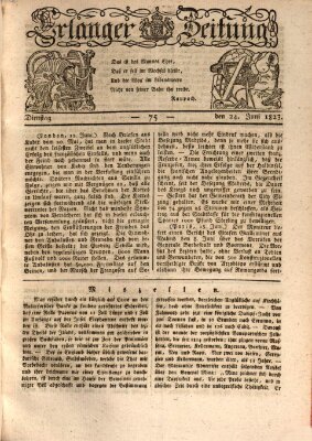Erlanger Zeitung (Erlanger Real-Zeitung) Dienstag 24. Juni 1823