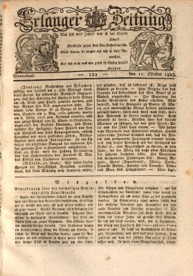 Erlanger Zeitung (Erlanger Real-Zeitung) Samstag 11. Oktober 1823