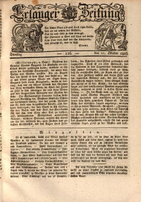 Erlanger Zeitung (Erlanger Real-Zeitung) Dienstag 21. Oktober 1823