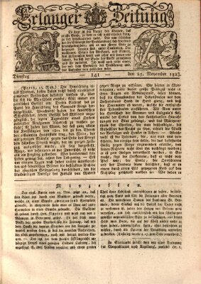 Erlanger Zeitung (Erlanger Real-Zeitung) Dienstag 25. November 1823