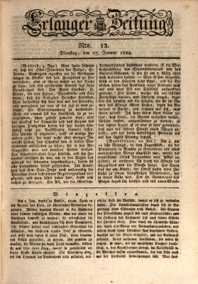 Erlanger Zeitung (Erlanger Real-Zeitung) Dienstag 27. Januar 1824