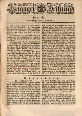 Erlanger Zeitung (Erlanger Real-Zeitung) Donnerstag 3. Juni 1824