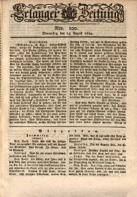 Erlanger Zeitung (Erlanger Real-Zeitung) Donnerstag 19. August 1824