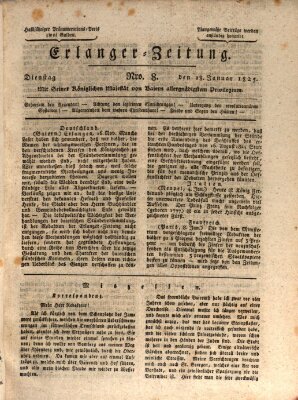Erlanger Zeitung (Erlanger Real-Zeitung) Dienstag 18. Januar 1825