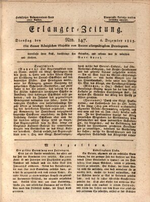 Erlanger Zeitung (Erlanger Real-Zeitung) Dienstag 6. Dezember 1825