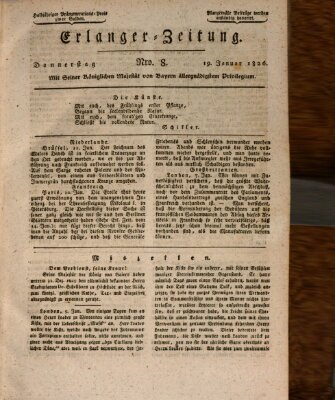Erlanger Zeitung (Erlanger Real-Zeitung) Donnerstag 19. Januar 1826