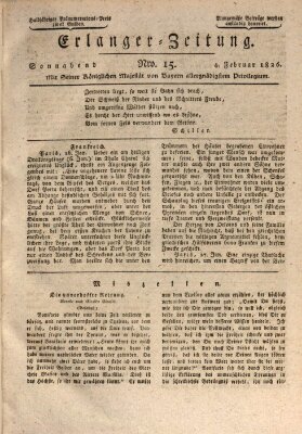 Erlanger Zeitung (Erlanger Real-Zeitung) Samstag 4. Februar 1826
