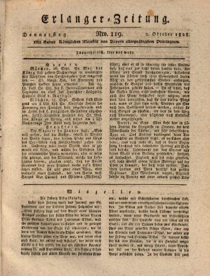 Erlanger Zeitung (Erlanger Real-Zeitung) Donnerstag 2. Oktober 1828