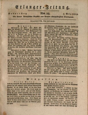 Erlanger Zeitung (Erlanger Real-Zeitung) Donnerstag 5. März 1829