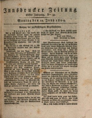Innsbrucker Zeitung Montag 12. Juni 1809