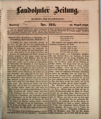 Landshuter Zeitung Samstag 18. August 1849