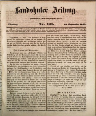 Landshuter Zeitung Dienstag 18. September 1849