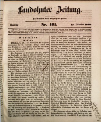 Landshuter Zeitung Freitag 12. Oktober 1849