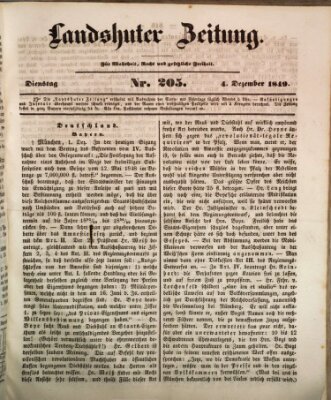 Landshuter Zeitung Dienstag 4. Dezember 1849
