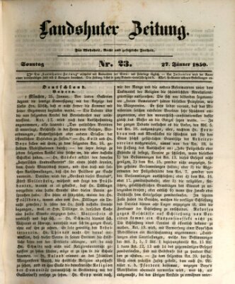 Landshuter Zeitung Sonntag 27. Januar 1850