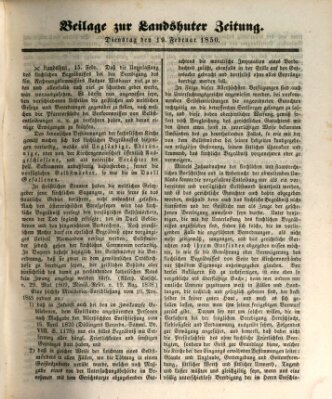 Landshuter Zeitung Dienstag 19. Februar 1850