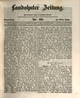 Landshuter Zeitung Donnerstag 21. März 1850