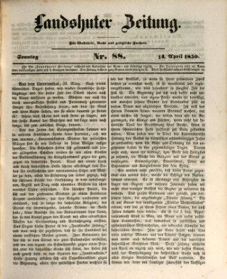 Landshuter Zeitung Sonntag 14. April 1850