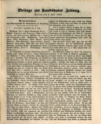 Landshuter Zeitung Freitag 5. Juli 1850