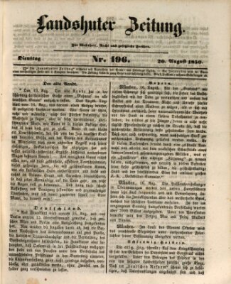 Landshuter Zeitung Dienstag 20. August 1850