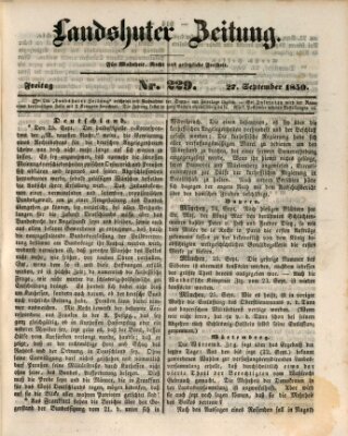 Landshuter Zeitung Freitag 27. September 1850