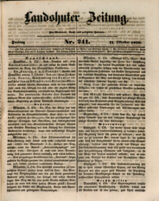 Landshuter Zeitung Freitag 11. Oktober 1850