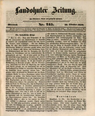 Landshuter Zeitung Mittwoch 16. Oktober 1850