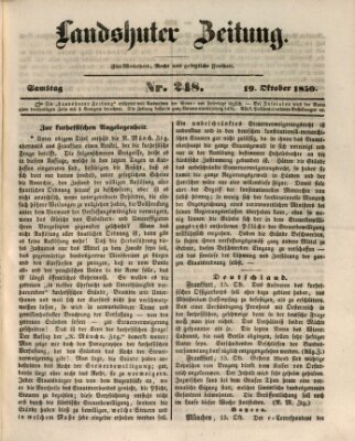 Landshuter Zeitung Samstag 19. Oktober 1850
