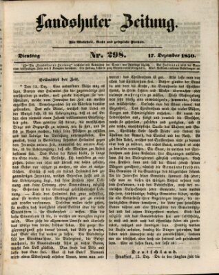 Landshuter Zeitung Dienstag 17. Dezember 1850