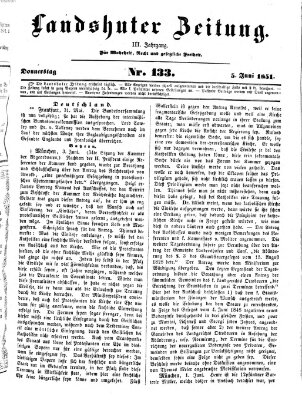 Landshuter Zeitung Donnerstag 5. Juni 1851