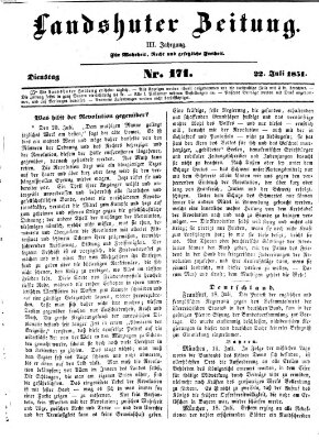 Landshuter Zeitung Dienstag 22. Juli 1851