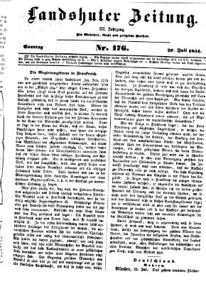 Landshuter Zeitung Sonntag 27. Juli 1851