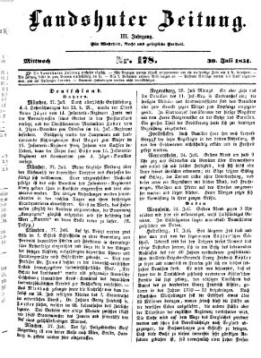 Landshuter Zeitung Mittwoch 30. Juli 1851