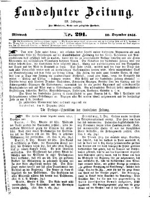Landshuter Zeitung Mittwoch 10. Dezember 1851