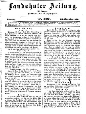 Landshuter Zeitung Dienstag 30. Dezember 1851