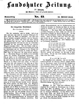 Landshuter Zeitung Donnerstag 15. Januar 1852