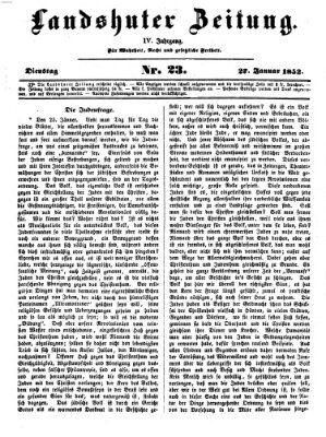 Landshuter Zeitung Dienstag 27. Januar 1852