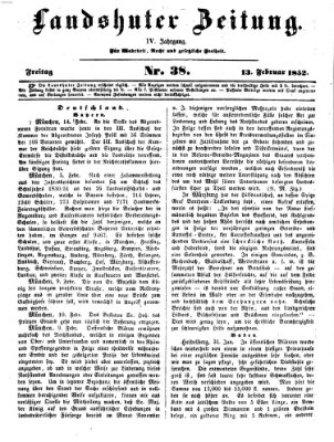 Landshuter Zeitung Freitag 13. Februar 1852