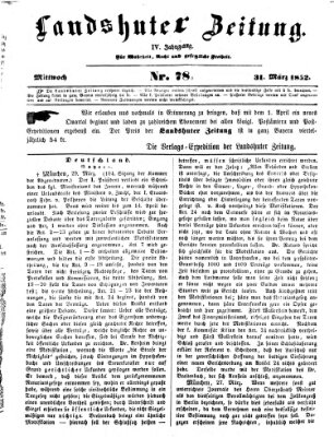 Landshuter Zeitung Mittwoch 31. März 1852