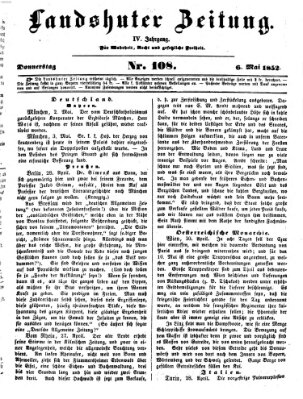 Landshuter Zeitung Donnerstag 6. Mai 1852